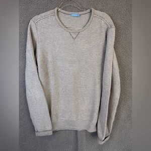 J. McLaughlin  Cream and Gray Crewneck Sweater 100% cotton